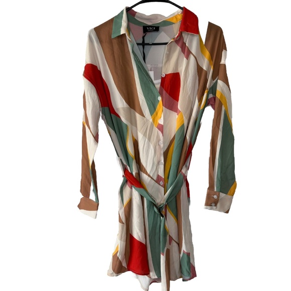 Vici Dresses & Skirts - VICI Multicolored Belted Dress